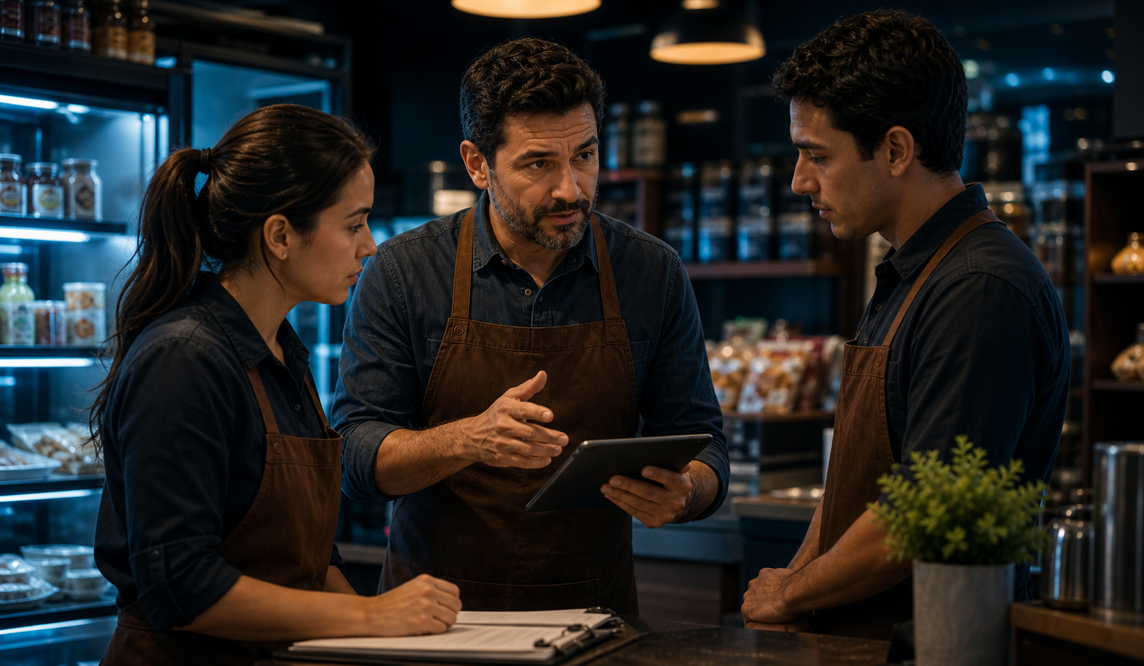 Equipo de trabajo recibiendo orientación operativa